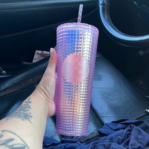 Pink Grid Tumbler